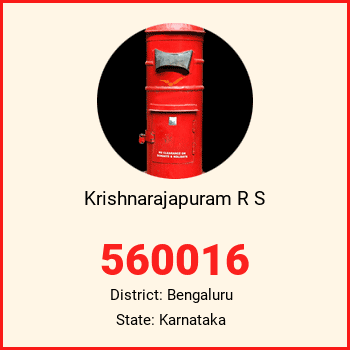 Krishnarajapuram R S pin code, district Bengaluru in Karnataka