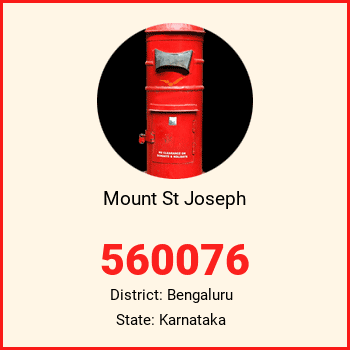 Mount St Joseph pin code, district Bengaluru in Karnataka