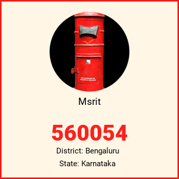 Msrit pin code, district Bengaluru in Karnataka
