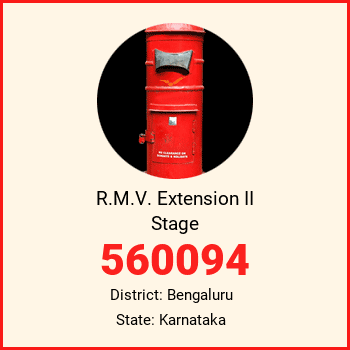 R.M.V. Extension II Stage pin code, district Bengaluru in Karnataka