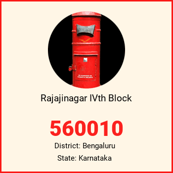 Rajajinagar IVth Block pin code, district Bengaluru in Karnataka