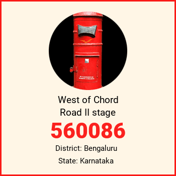 West of Chord Road II stage pin code, district Bengaluru in Karnataka