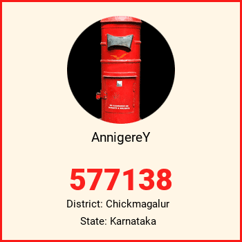 AnnigereY pin code, district Chickmagalur in Karnataka