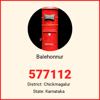 Balehonnur pin code, district Chickmagalur in Karnataka