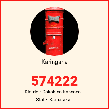 Karingana pin code, district Dakshina Kannada in Karnataka
