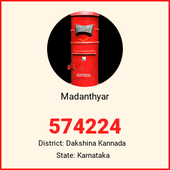 Madanthyar pin code, district Dakshina Kannada in Karnataka