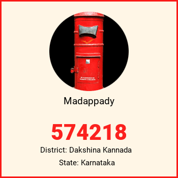 Madappady pin code, district Dakshina Kannada in Karnataka