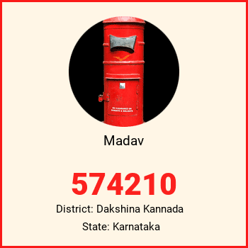 Madav pin code, district Dakshina Kannada in Karnataka