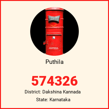 Puthila pin code, district Dakshina Kannada in Karnataka