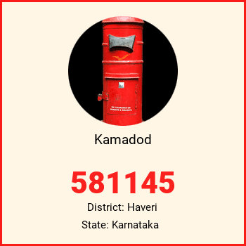 Kamadod pin code, district Haveri in Karnataka