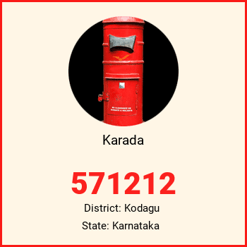 Karada pin code, district Kodagu in Karnataka