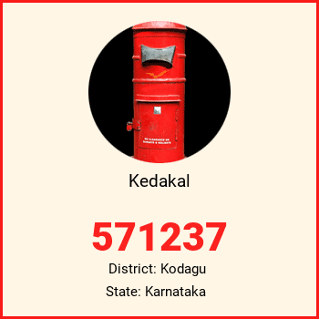 Kedakal pin code, district Kodagu in Karnataka