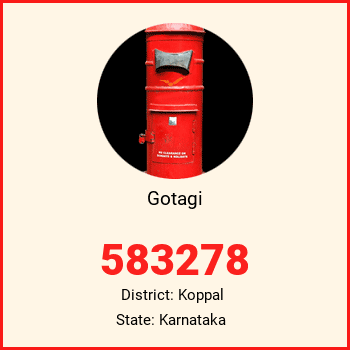 Gotagi pin code, district Koppal in Karnataka