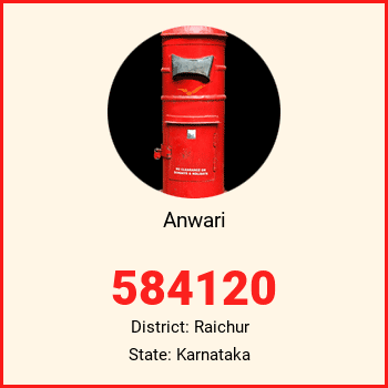 Anwari pin code, district Raichur in Karnataka