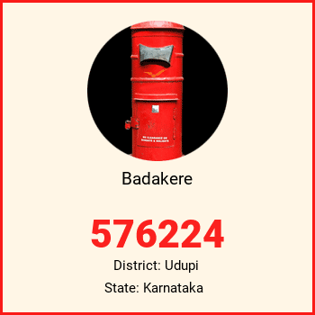 Badakere pin code, district Udupi in Karnataka