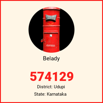 Belady pin code, district Udupi in Karnataka