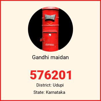 Gandhi maidan pin code, district Udupi in Karnataka