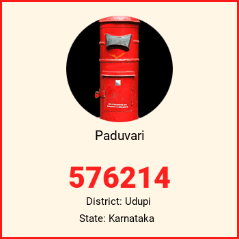 Paduvari pin code, district Udupi in Karnataka