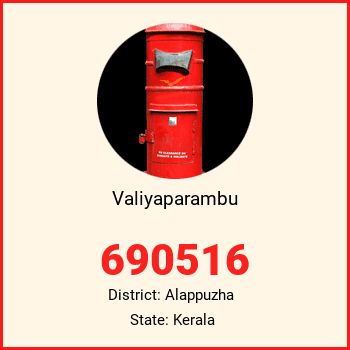 Valiyaparambu pin code, district Alappuzha in Kerala