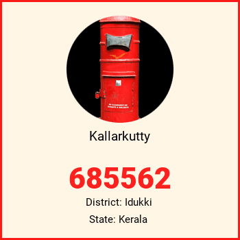 Kallarkutty pin code, district Idukki in Kerala