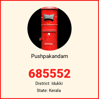 Pushpakandam pin code, district Idukki in Kerala