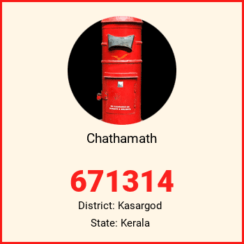 Chathamath pin code, district Kasargod in Kerala