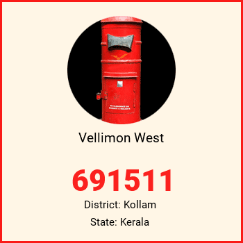 Vellimon West pin code, district Kollam in Kerala