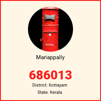 Mariappally pin code, district Kottayam in Kerala