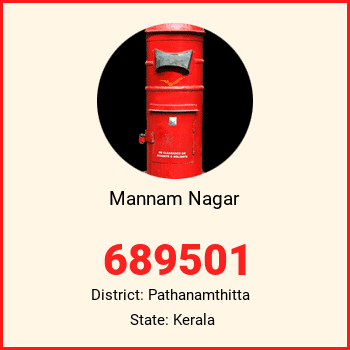 Mannam Nagar pin code, district Pathanamthitta in Kerala