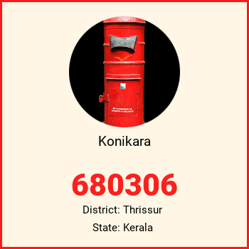 Konikara pin code, district Thrissur in Kerala