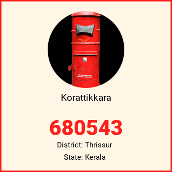 Korattikkara pin code, district Thrissur in Kerala