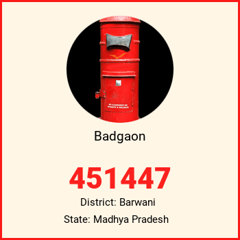 Badgaon pin code, district Barwani in Madhya Pradesh