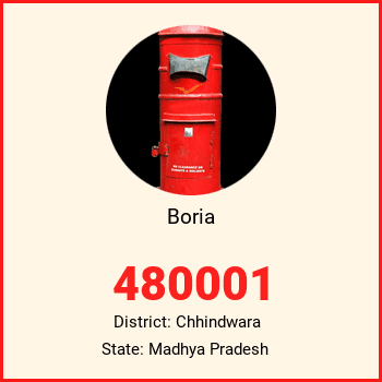 Boria pin code, district Chhindwara in Madhya Pradesh