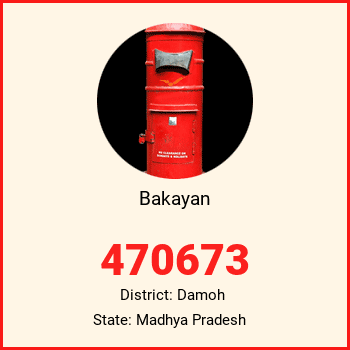 Bakayan pin code, district Damoh in Madhya Pradesh