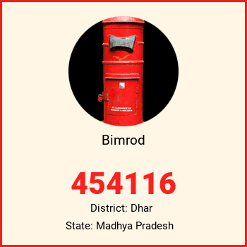 Bimrod pin code, district Dhar in Madhya Pradesh