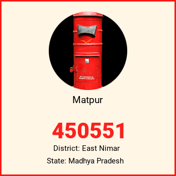 Matpur pin code, district East Nimar in Madhya Pradesh