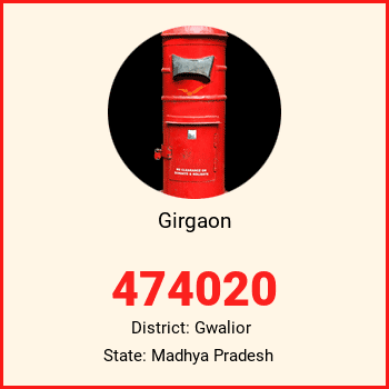 Girgaon pin code, district Gwalior in Madhya Pradesh