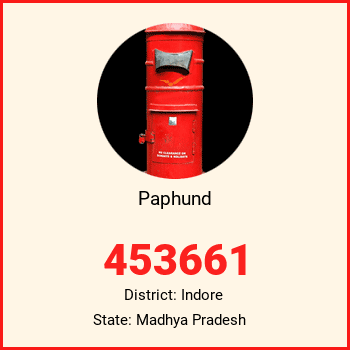 Paphund pin code, district Indore in Madhya Pradesh