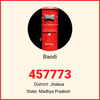Baodi pin code, district Jhabua in Madhya Pradesh