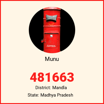 Munu pin code, district Mandla in Madhya Pradesh