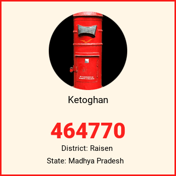 Ketoghan pin code, district Raisen in Madhya Pradesh