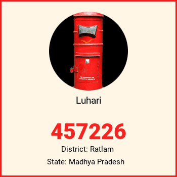 Luhari pin code, district Ratlam in Madhya Pradesh