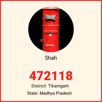Shah pin code, district Tikamgarh in Madhya Pradesh