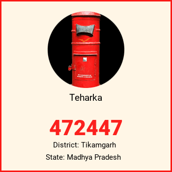 Teharka pin code, district Tikamgarh in Madhya Pradesh