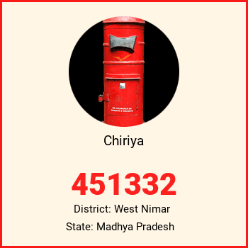 Chiriya pin code, district West Nimar in Madhya Pradesh