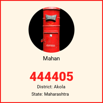 Mahan pin code, district Akola in Maharashtra