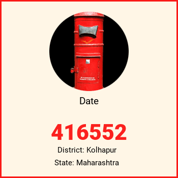 Date pin code, district Kolhapur in Maharashtra
