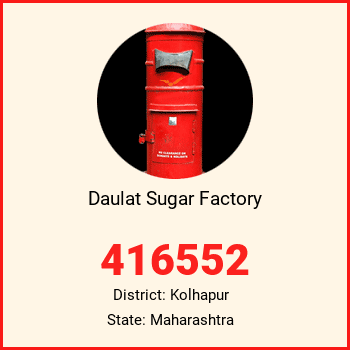 Daulat Sugar Factory pin code, district Kolhapur in Maharashtra