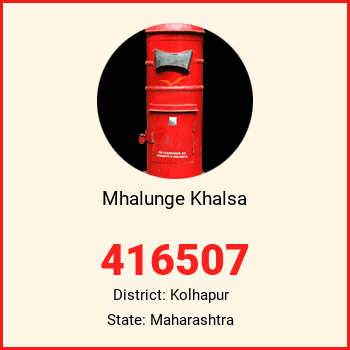 Mhalunge Khalsa pin code, district Kolhapur in Maharashtra