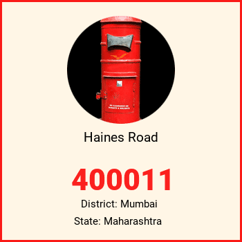 Haines Road pin code, district Mumbai in Maharashtra